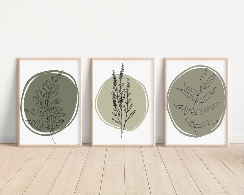 Shades Of Green Wooden Framed Wall Art Triple Set
