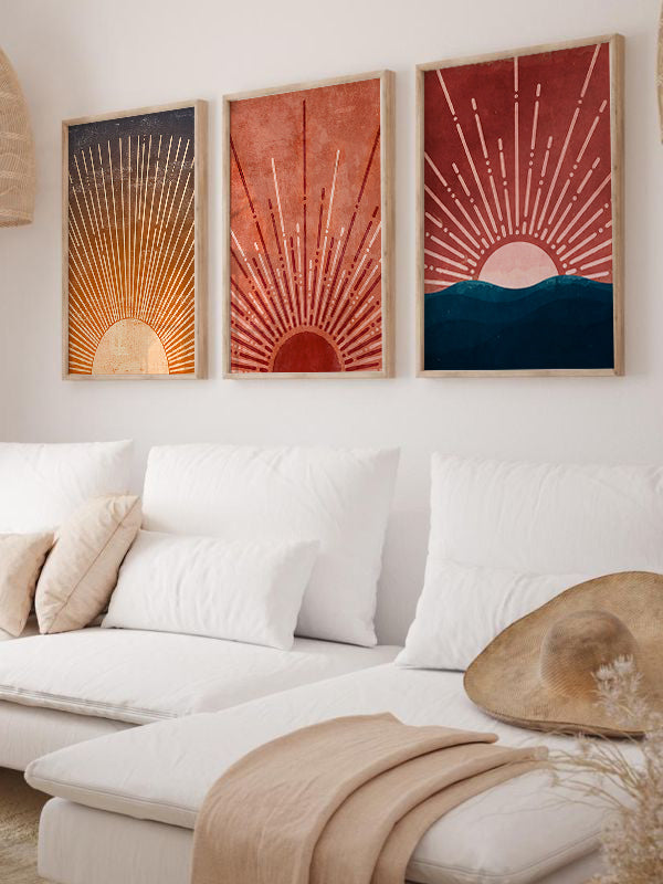 Solar System Wooden Framed Wall Art Triple Set