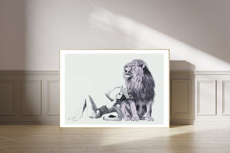 Jungle King Wooden Framed Wall Art