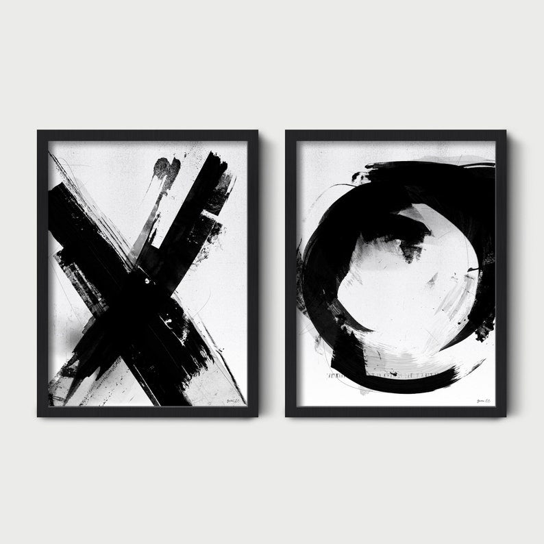 X And O Wooden Framed Wall Art Double Set