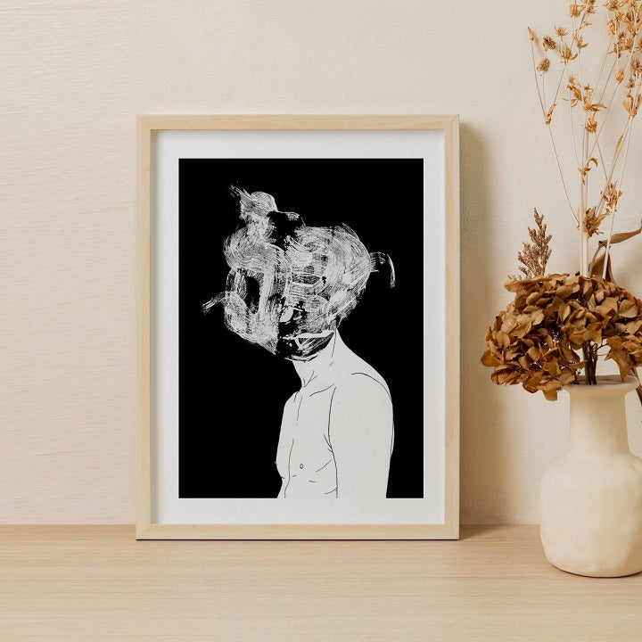 Black And White Wooden Framed Wall Art