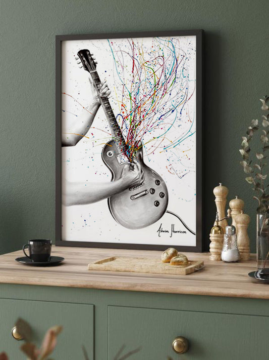 Guitar Hero Wooden Framed Wall Art