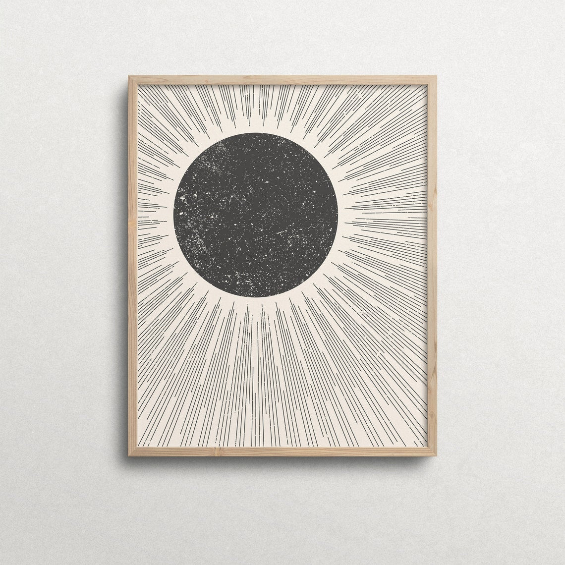 Solar Eclipse Wooden Framed Wall Art Double Set