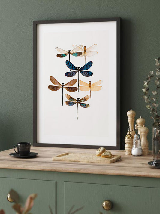 Colorful ButterfliesWooden Framed Wall Art