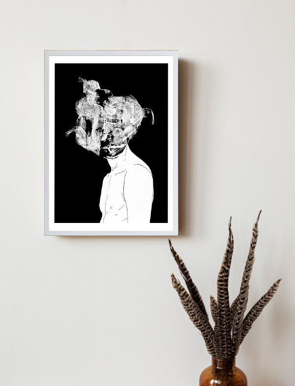 Black And White Wooden Framed Wall Art