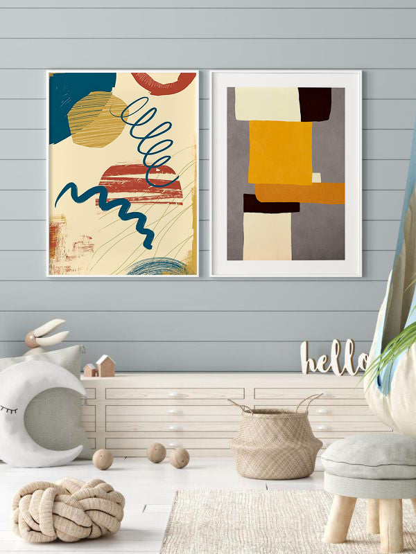 Energetic Poster Wooden Framed Wall Art Double Set