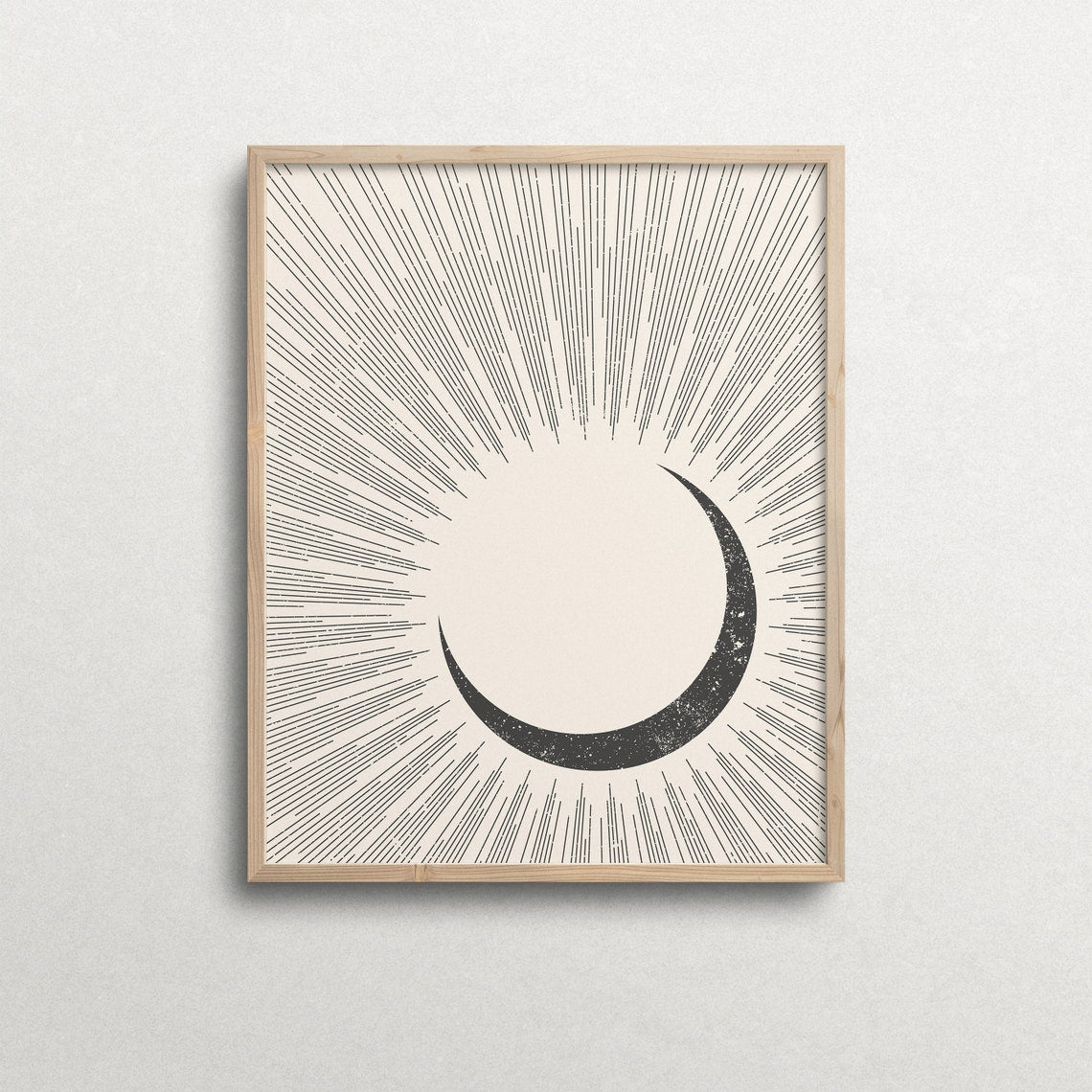 Solar Eclipse Wooden Framed Wall Art Double Set