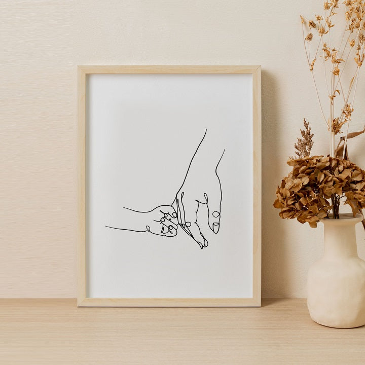 Hand Drawn Wooden Framed Wall Art