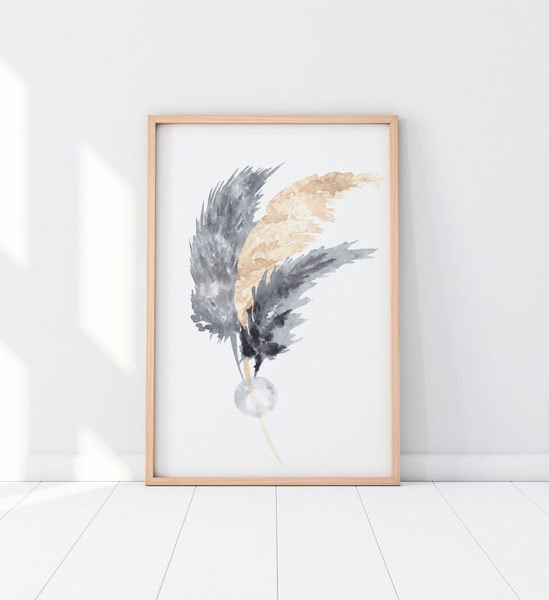 Feathers Art Wooden Framed Wall Art Triple Set