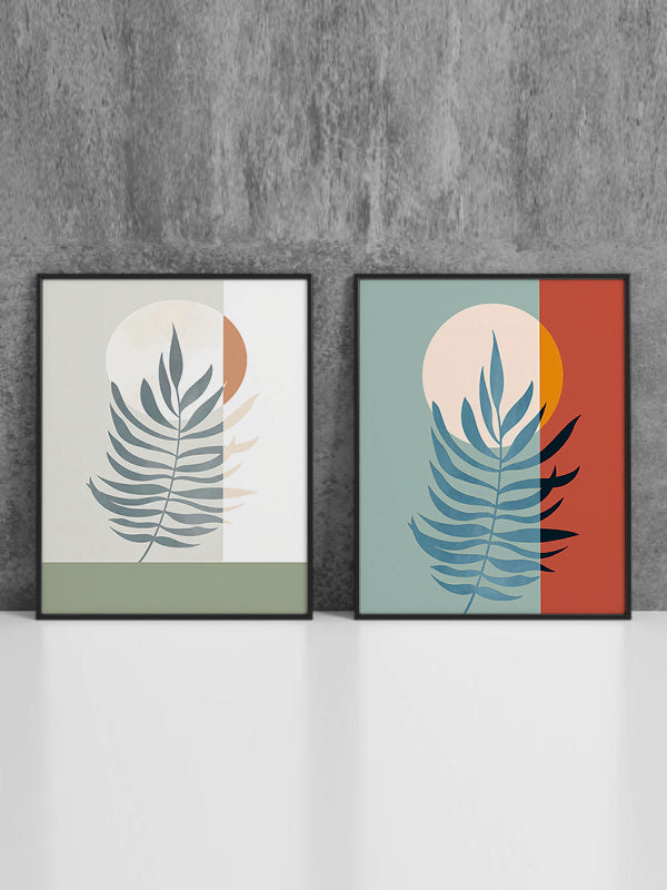 Pale And Bright Wooden Framed Wall Art Double Set