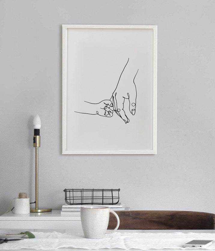 Hand Drawn Wooden Framed Wall Art