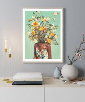 Flower Woman Wooden Framed Wall Art