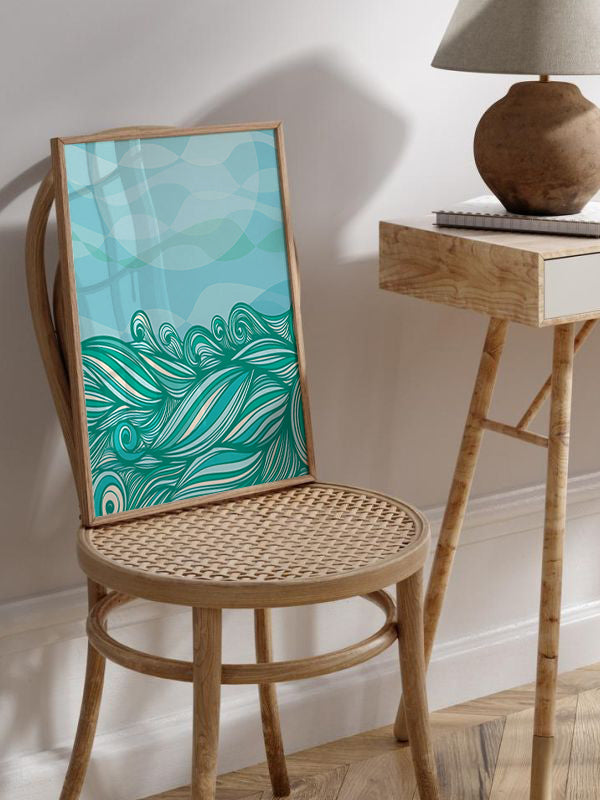 Cartoon Sea Wooden Framed Wall Art