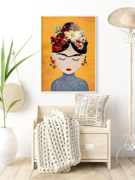 Chinese Woman Wooden Framed Wall Art