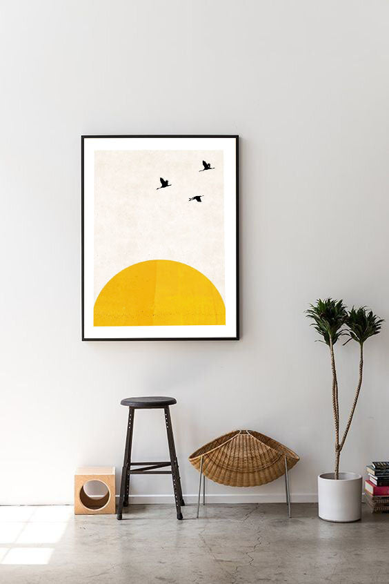 Sun Landscape Wooden Framed Wall Art