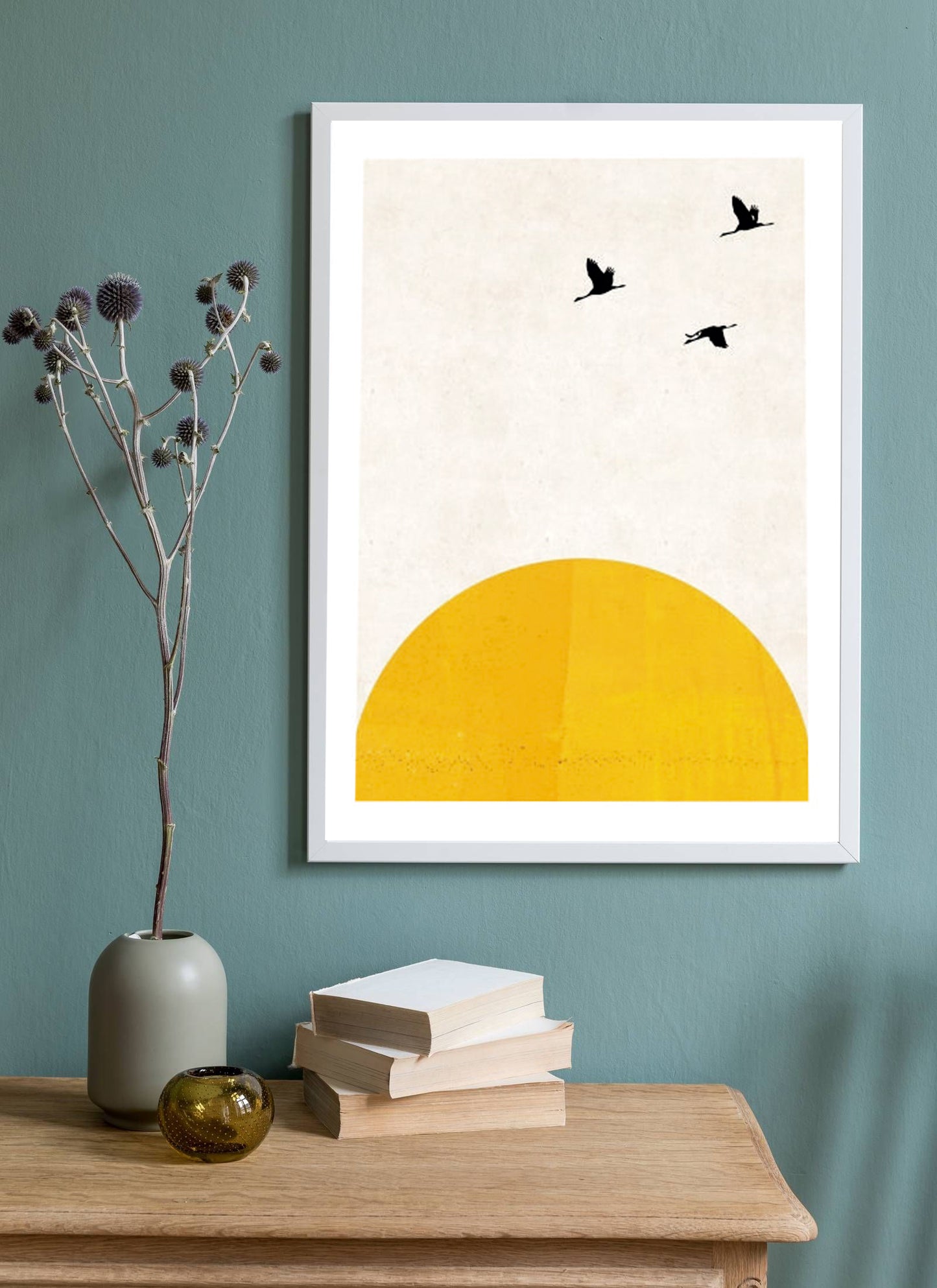 Sun Landscape Wooden Framed Wall Art