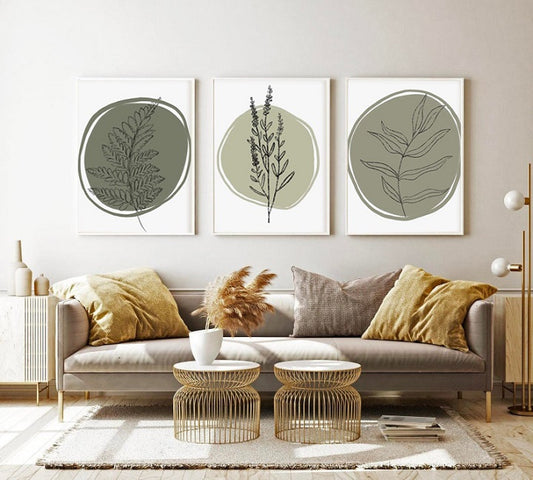 Shades Of Green Wooden Framed Wall Art Triple Set