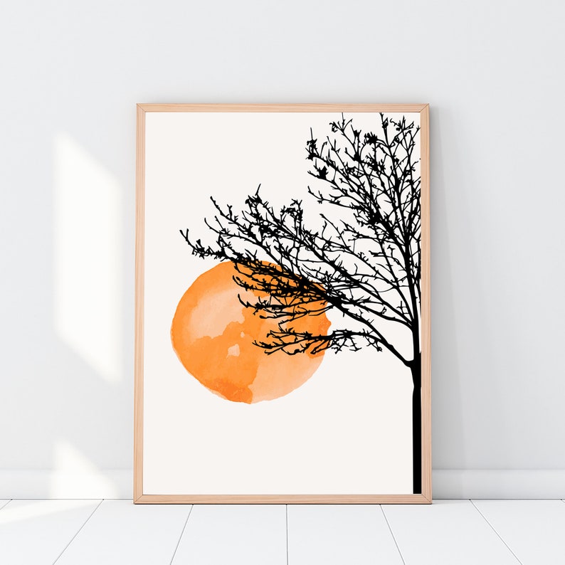 Trees And Birds Wooden Framed Wall Art Triple Set