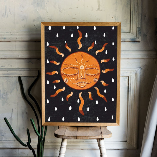 Sun Beauty Wooden Framed Wall Art