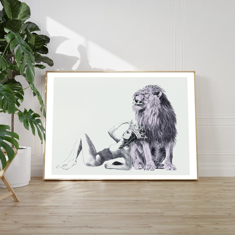 Jungle King Wooden Framed Wall Art