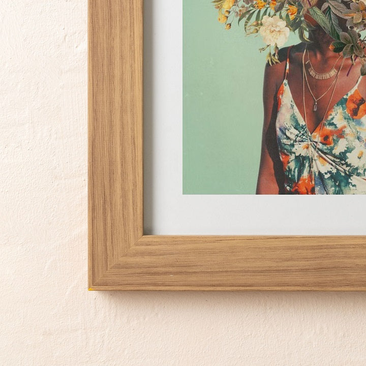 Flower Woman Wooden Framed Wall Art