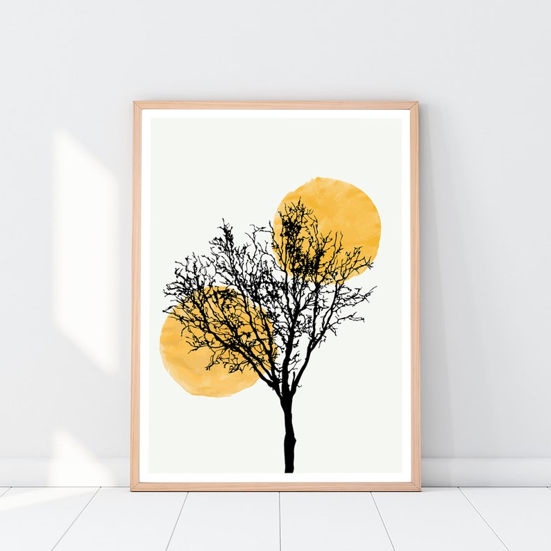 Sun Trees Wooden Framed Wall Art Triple Set