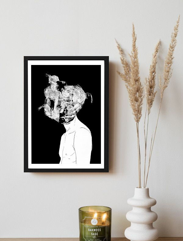 Black And White Wooden Framed Wall Art