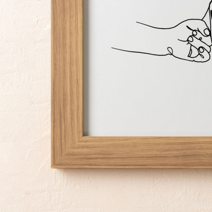 Hand Drawn Wooden Framed Wall Art