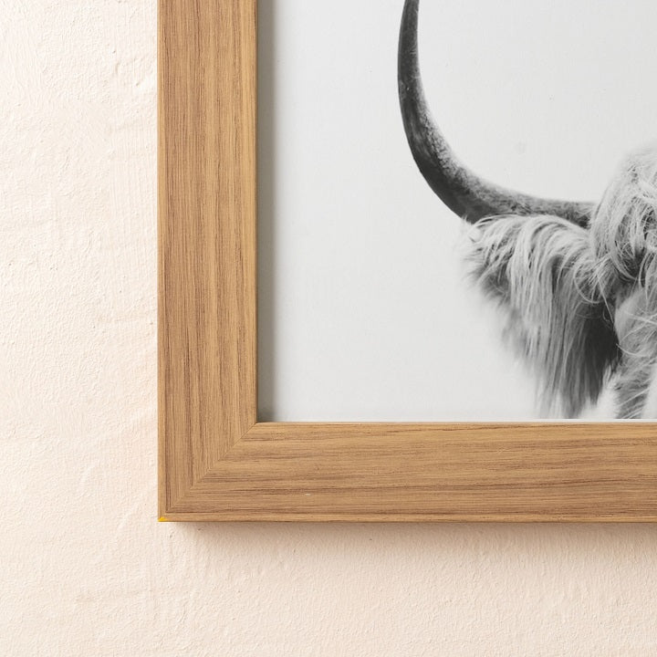 Horned Bull Wooden Framed Wall Art