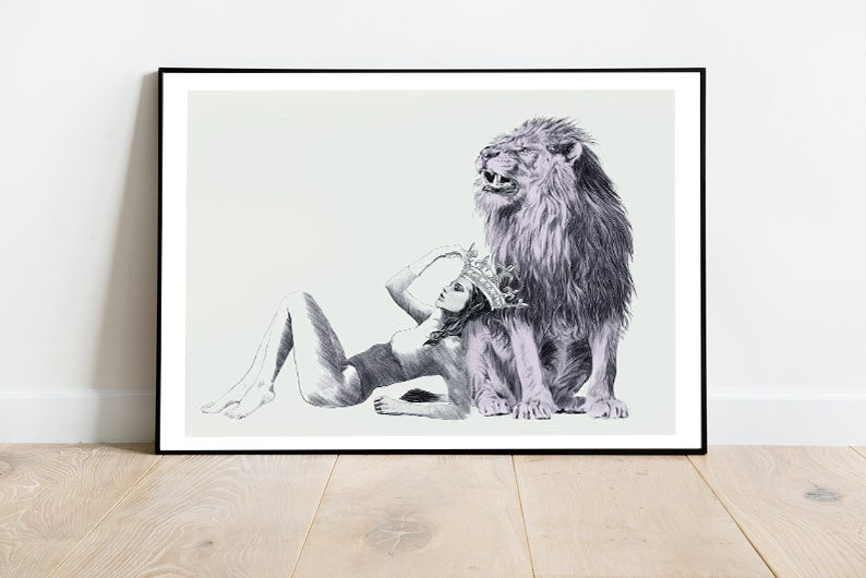 Jungle King Wooden Framed Wall Art