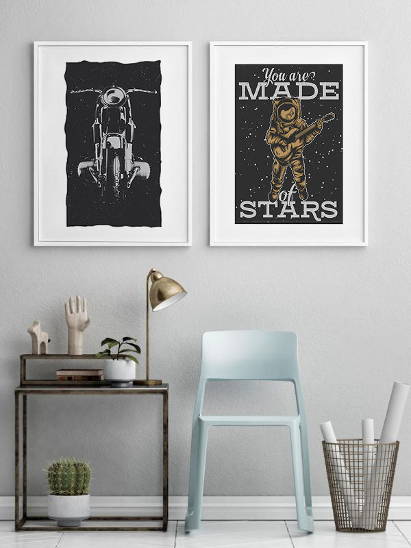 Made Stars Wooden Framed Wall Art Double Set