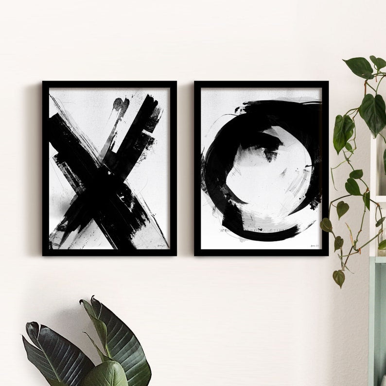 X And O Wooden Framed Wall Art Double Set