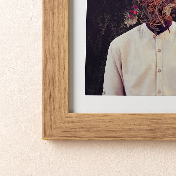 Man With Flower Wooden Framed Wall Art