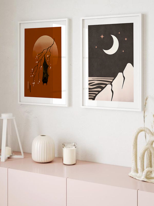 Astronomy Figures Wooden Framed Wall Art Double Set